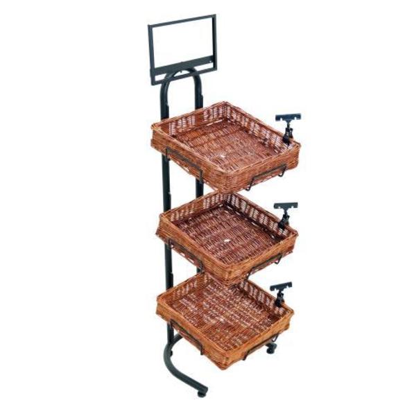 Commercial 3-Tier Willow Basket Display Rack 12119